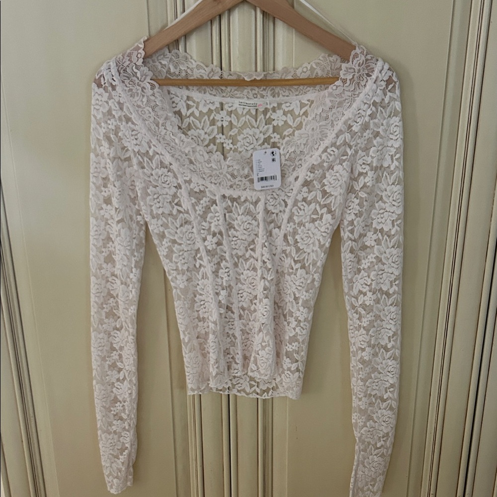NWT Intimately Free People Lace Long-Sleeve Top -
